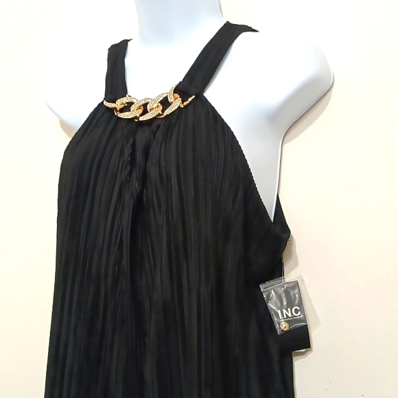 NWT🎁FREE GIFT INCLUDED Raffle Double-Layer Gold Crystal Chain Necklace Blouse - Picture 3 of 17